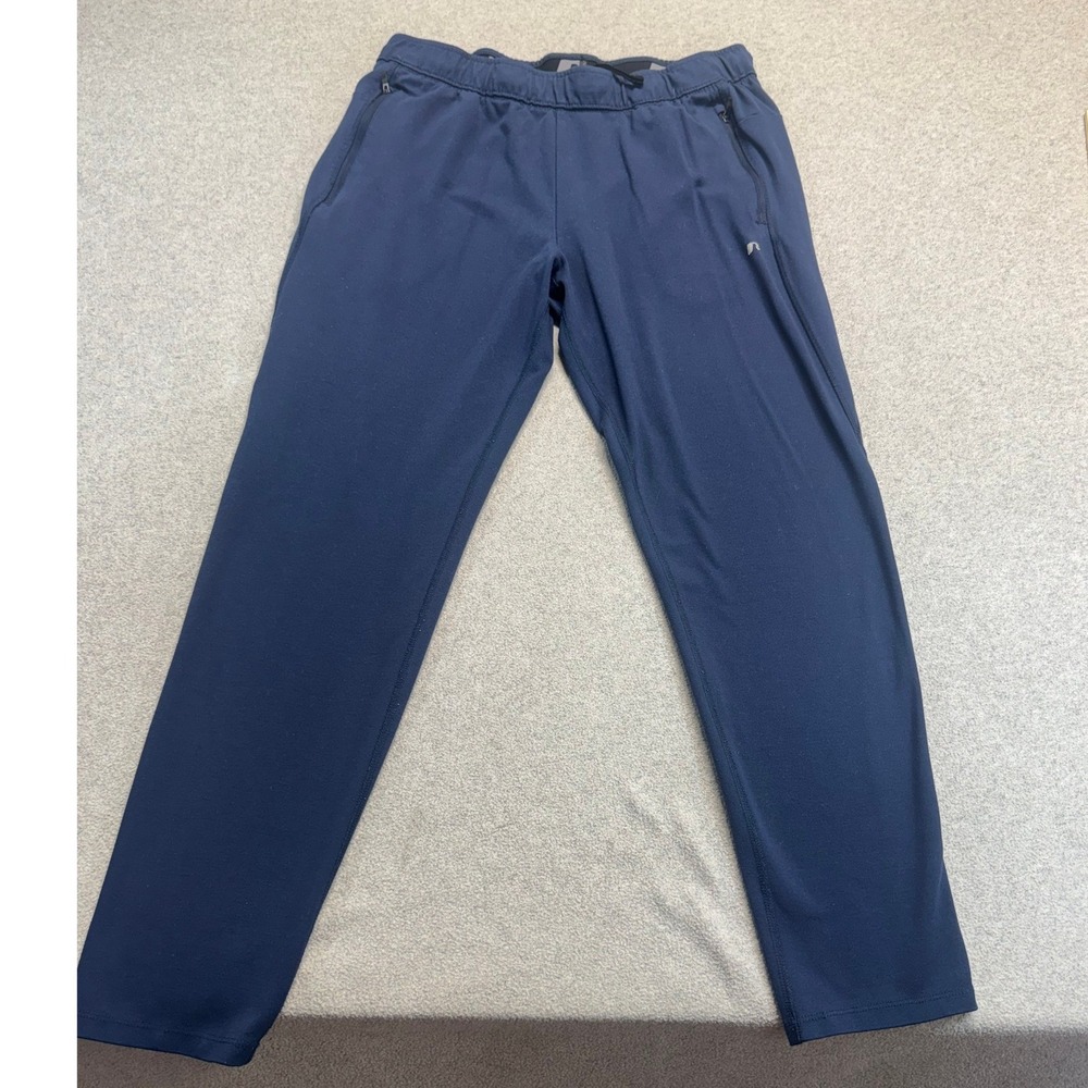 Russell Athletic Pants Mens Large Navy Blue Zipper Pockets Performance Sporty